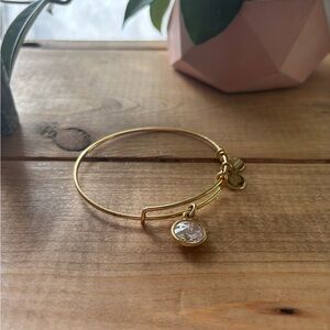 Alex & Ani crystal charm gold bracelet